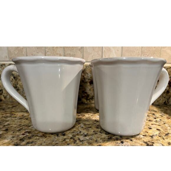 Pottery Barn Other - Pottery Barn Fluted Stoneware Mugs - Set of 4